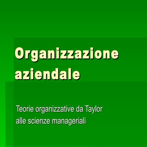 Teorie organizzative del lavoro