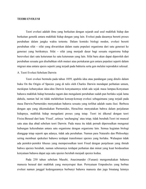 EVOLUSI MATERI KELAS 12 BIOLOGI SMA KURIKULUM 2013 | PPT