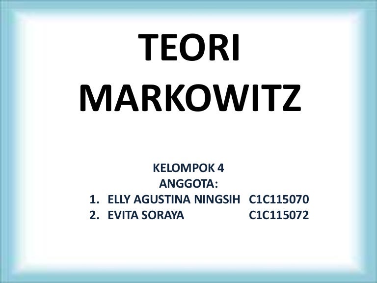 Teori Markowitz Ppt