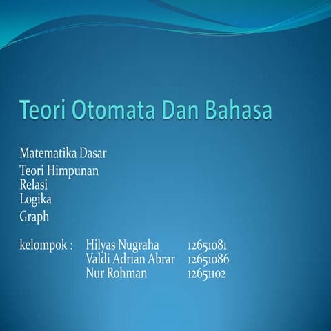 Teori otomata dan bahasa 