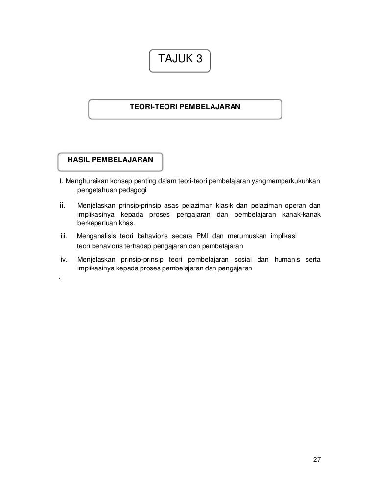 Teori Pembelajaran