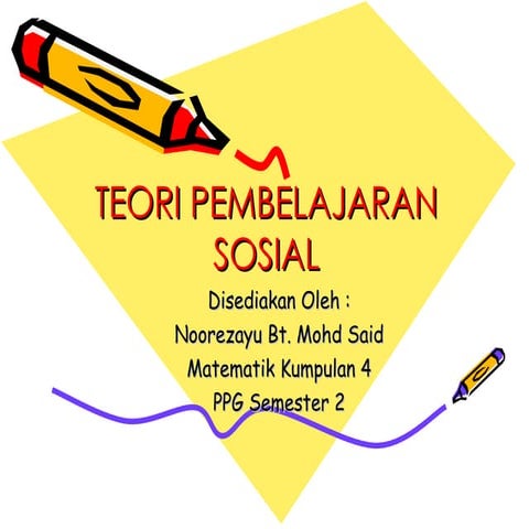 Teori pembelajaran sosial (EDU 3103)