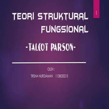 Teori struktural fungsional - Talcot Parsons