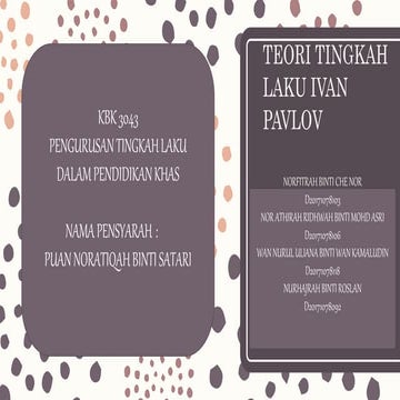Teori tingkah laku ivan pavlov