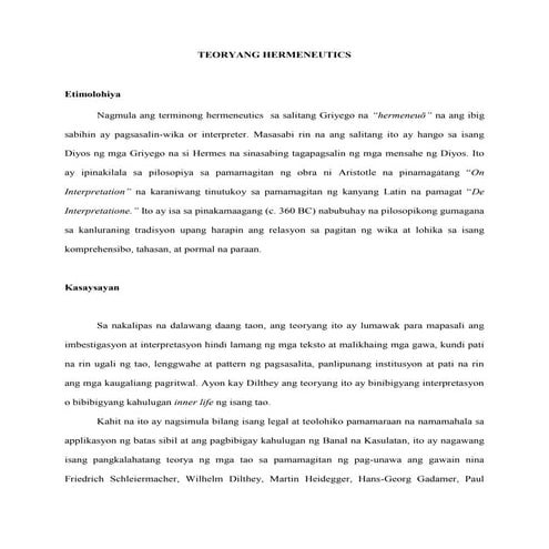 Teoryang Hermeneutics