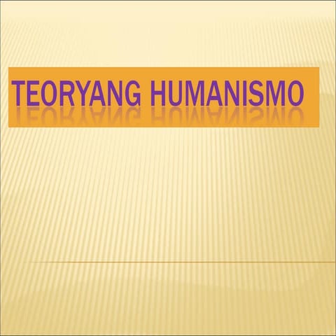 Teoryang humanismo