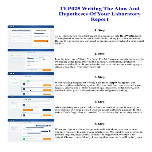 TEP025 Writing The Aims And Hypotheses Of Your Laboratory Report