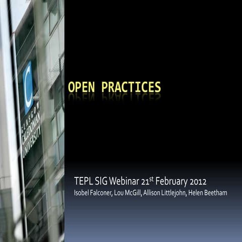 Open practices TELP-SIG webinar