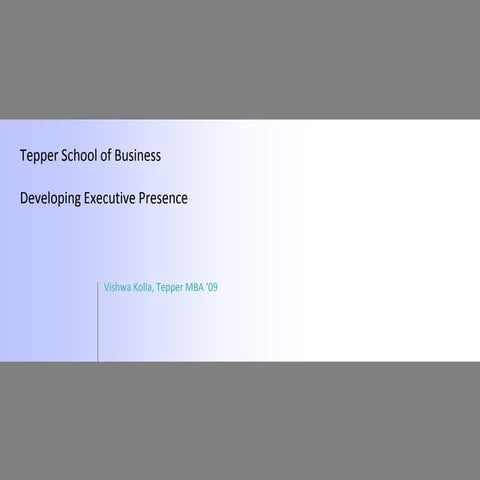 Developing Executive Presence