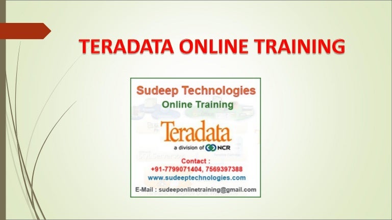 TERADATA Online Training From Hyderabad INDIA 