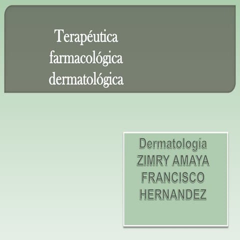 Terapeutica dermatologica 