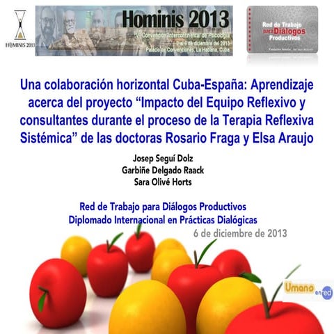 Terapias reflexivas sistémicas. Colaboración Cuba España