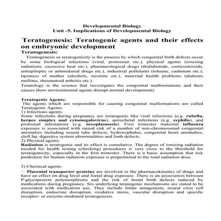 what is teratogenesis in developmental biology.pdf