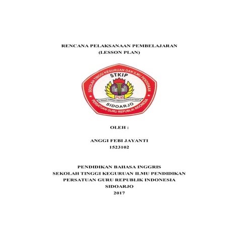 rpp for eNglish student in college