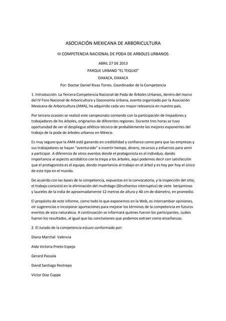 III Competencia Nacional de Poda de...