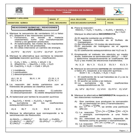 TERCERA PRÁCTICA DE QUÍMICA