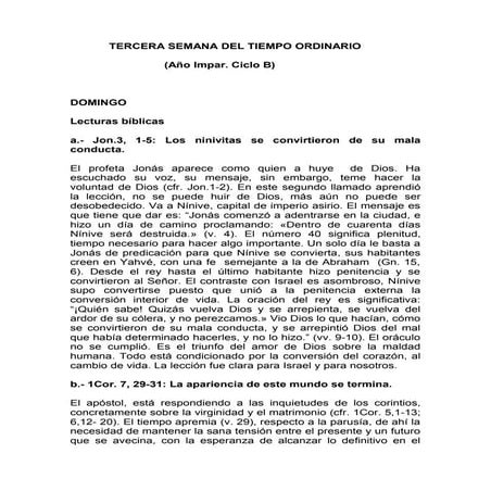 Tercera Semana Tiempo Ordinario, Fr Julio César González Carretti OCD