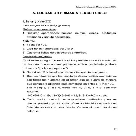 Matemática - Tercer Ciclo - Actividades - Nivel Primario