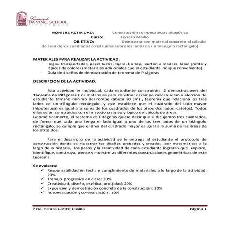 Tercero medio actividad rompecabeza