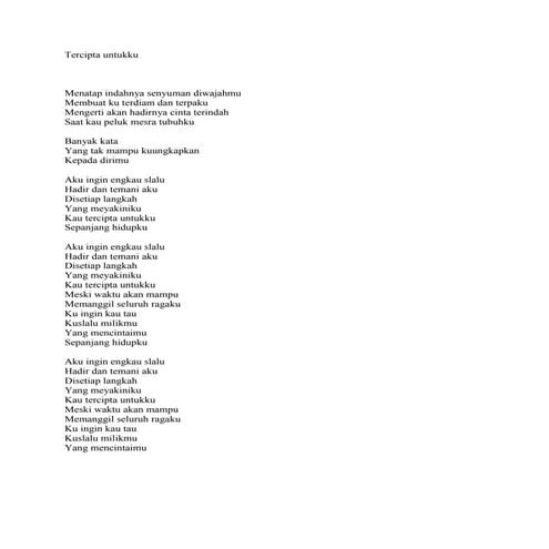 Tercipta untukku | DOCX