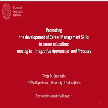 Promoting the development of Career Management Skills in career education: mo...
