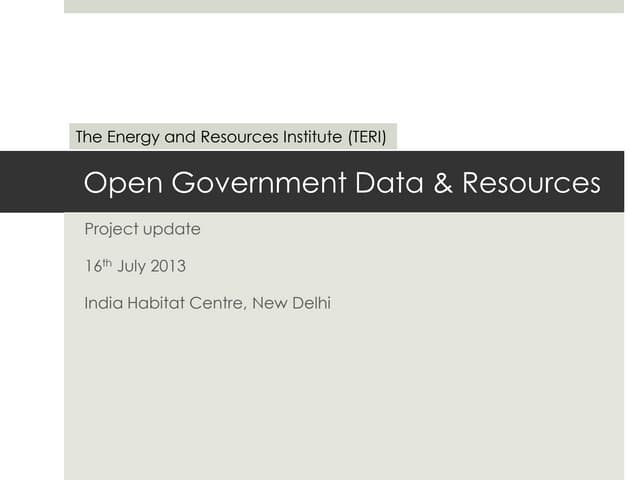 Open government data for regulation...