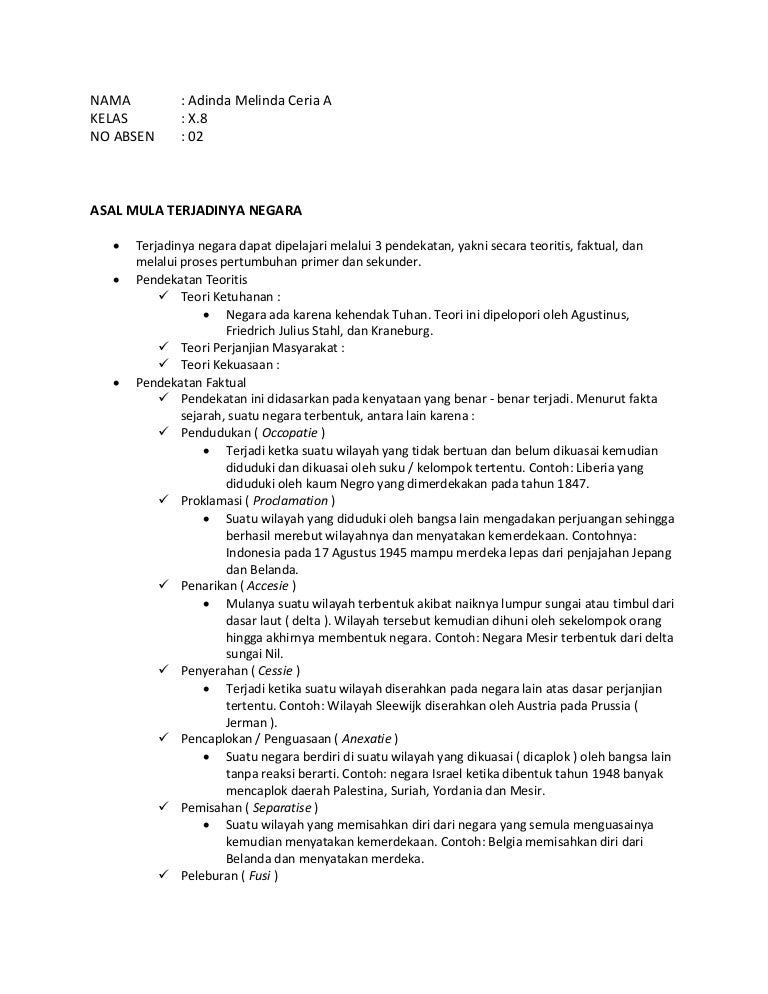 Asal Mula Terjadinya Negara Asal Mula Terjadinya Negara