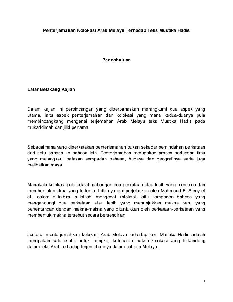 Terjemahan Kolokasi Kata Kerja Dengan Kata Sendi Arab Melayu