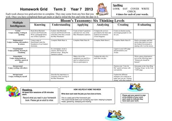 Homework Grid | PPT