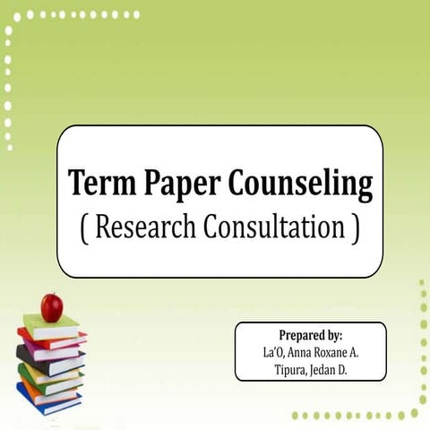 Term paper counseling