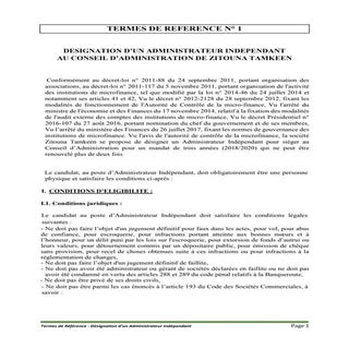 Termes de référence n°1