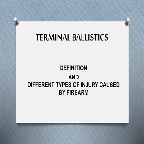 Terminal ballistics