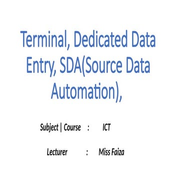 Terminal, Dedicated Data Entry and SDAs | PPTX