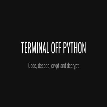 Terminal off python | PPT