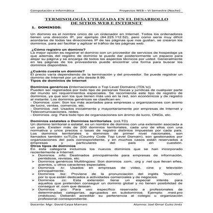 Terminologia proyecto web