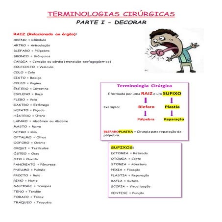 Terminologias cirúrgicas