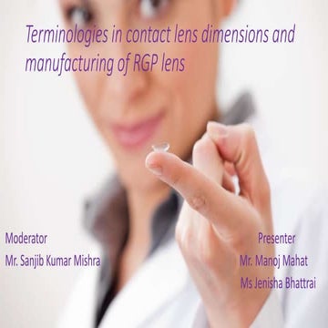 Terminologies in contact lens dimension and manufacturing of RGP lenses