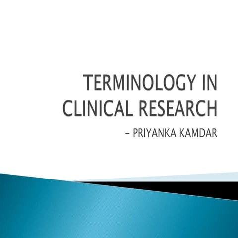 Clinical Research Terminology