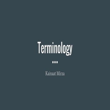 Terminology
