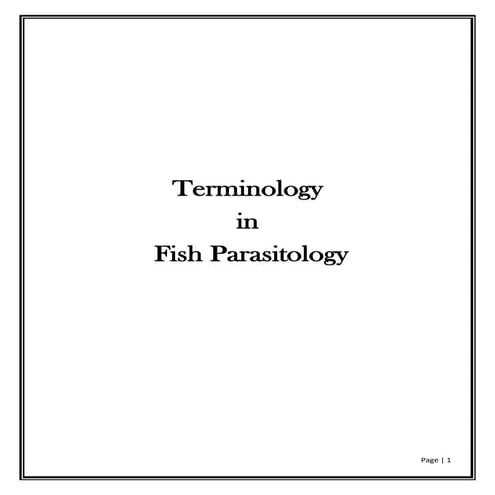 Terminology in parasitology 