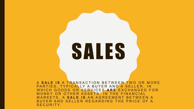 Terminology in sales day 1