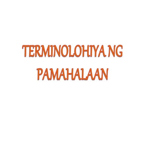Terminolohiya ng pamahalaan | PPTX