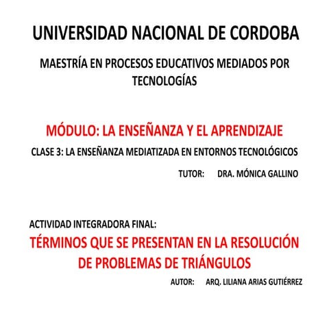 Términos para resolver problemas trigonométricos