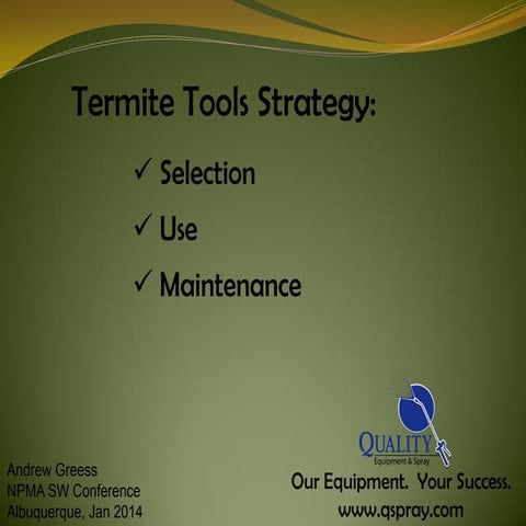 Termite control tools equipment strategy | PDF