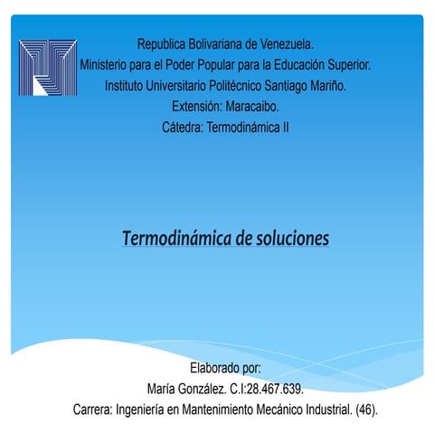 Termodinámica de Soluciones