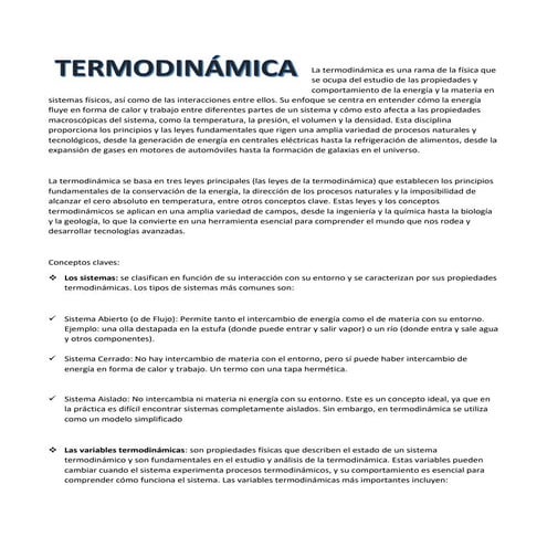 Conceptos basicos de Termodinamica | PPTX