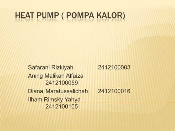 Termodinamika Heat Pump