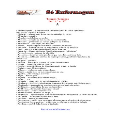 TÉCNICOS NA ENFERMAGEM. termos. tecnicas | PDF