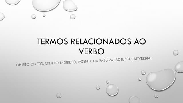 Termos relacionados ao verbo