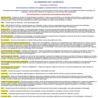 Termos tecnicos logistica